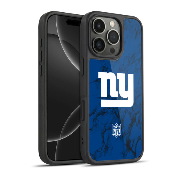 NFL New York Giants Graphics Coloured Marble Gel Armour Case For Apple iPhone 16 Pro