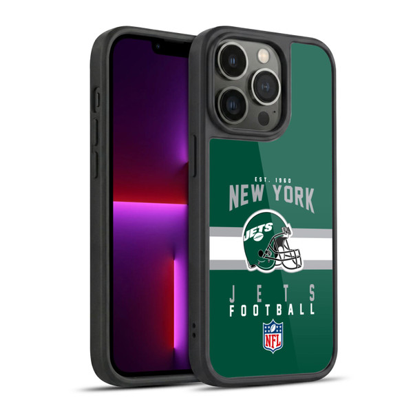NFL New York Jets Graphics Helmet Typography Gel Armour Case For Apple iPhone 13 Pro
