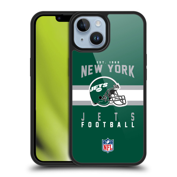 NFL New York Jets Graphics Helmet Typography Gel Armour Case For Apple iPhone 14
