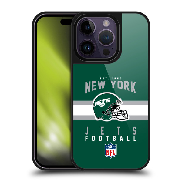 NFL New York Jets Graphics Helmet Typography Gel Armour Case For Apple iPhone 14 Pro