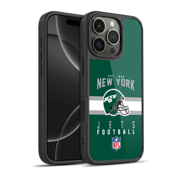 NFL New York Jets Graphics Helmet Typography Gel Armour Case For Apple iPhone 16 Pro