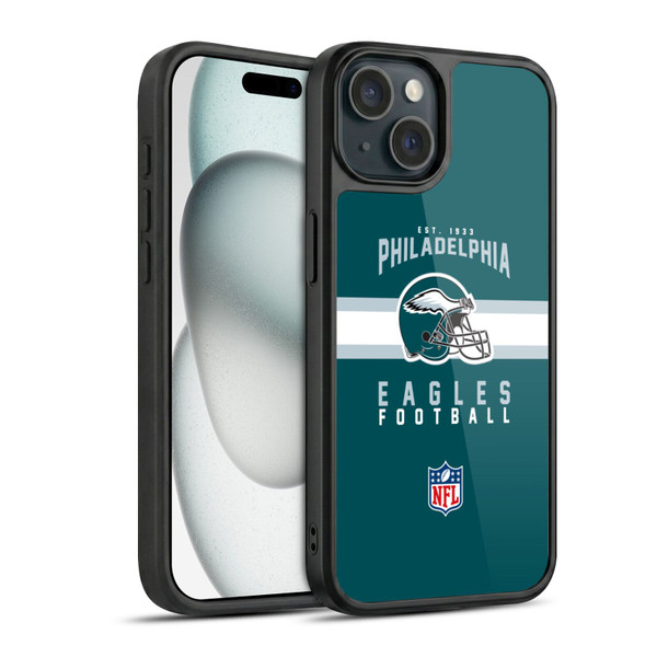 NFL Philadelphia Eagles Graphics Helmet Typography Gel Armour Case For Apple iPhone 15