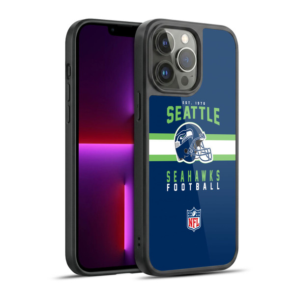 NFL Seattle Seahawks Graphics Helmet Typography Gel Armour Case For Apple iPhone 13 Pro Max