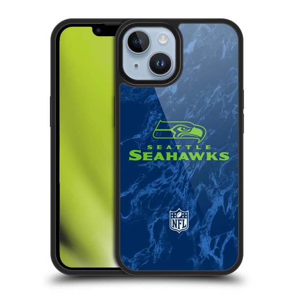 NFL Seattle Seahawks Graphics Coloured Marble Gel Armour Case For Apple iPhone 14 NFL Seattle Seahawks Graphics Coloured Marble Gel Armour Case For Apple iPhone 14