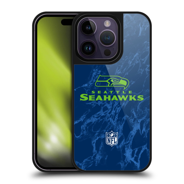 NFL Seattle Seahawks Graphics Coloured Marble Gel Armour Case For Apple iPhone 14 Pro NFL Seattle Seahawks Graphics Coloured Marble Gel Armour Case For Apple iPhone 14 Pro