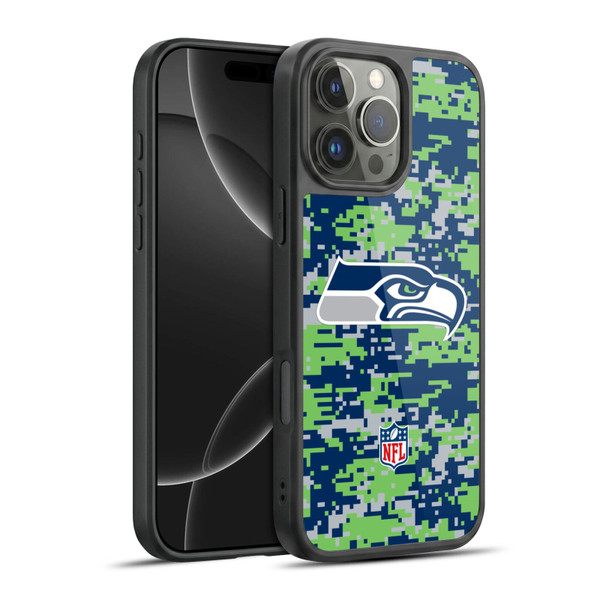 NFL Seattle Seahawks Graphics Digital Camouflage Gel Armour Case For Apple iPhone 16 Pro Max