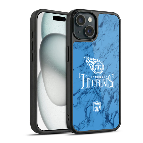 NFL Tennessee Titans Graphics Coloured Marble Gel Armour Case For Apple iPhone 15