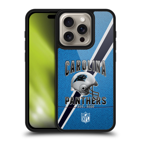 NFL Carolina Panthers Logo Art Football Stripes Gel Armour Case For Apple iPhone 16 Pro