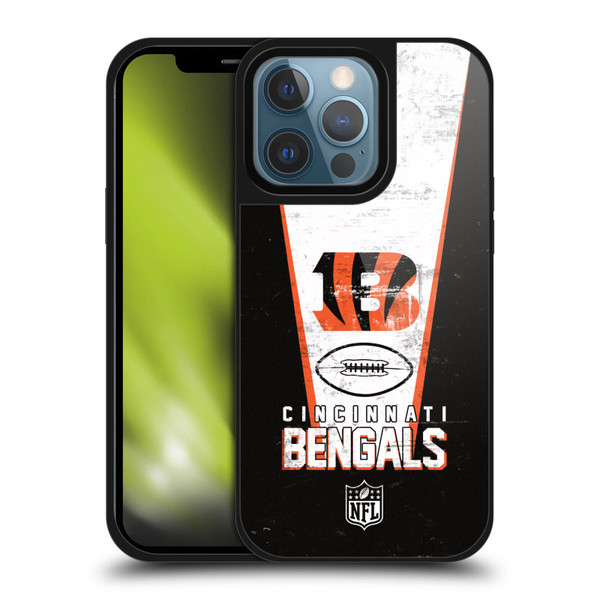 NFL Cincinnati Bengals Logo Art Banner Gel Armour Case For Apple iPhone 13 Pro