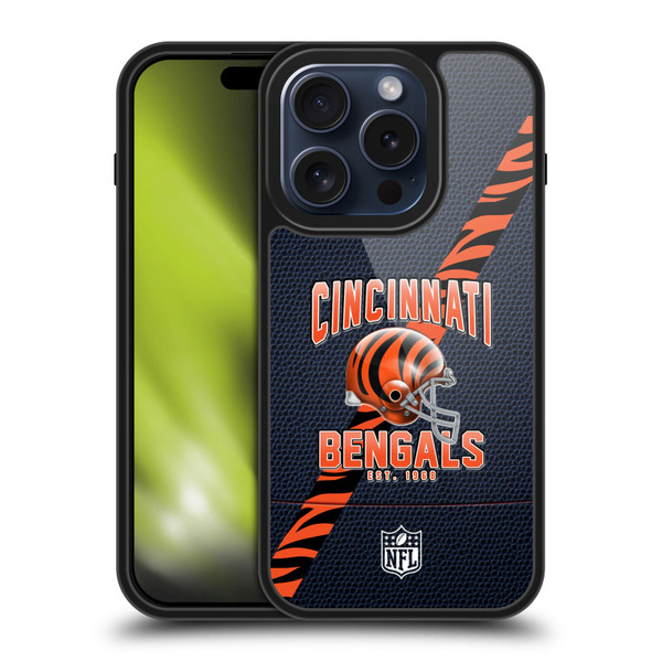 NFL Cincinnati Bengals Logo Art Football Stripes Gel Armour Case For Apple iPhone 15 Pro NFL Cincinnati Bengals Logo Art Football Stripes Gel Armour Case For Apple iPhone 15 Pro