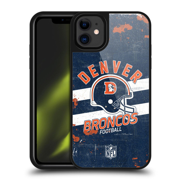NFL Denver Broncos Logo Art Helmet Distressed Gel Armour Case For Apple iPhone 11 NFL Denver Broncos Logo Art Helmet Distressed Gel Armour Case For Apple iPhone 11