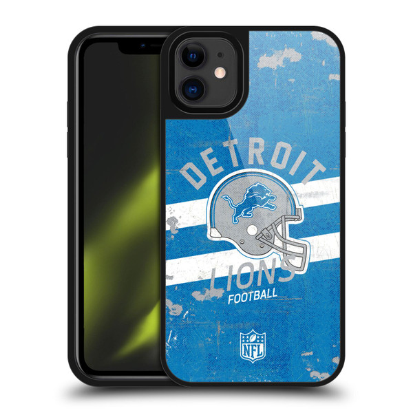 NFL Detroit Lions Logo Art Helmet Distressed Gel Armour Case For Apple iPhone 11