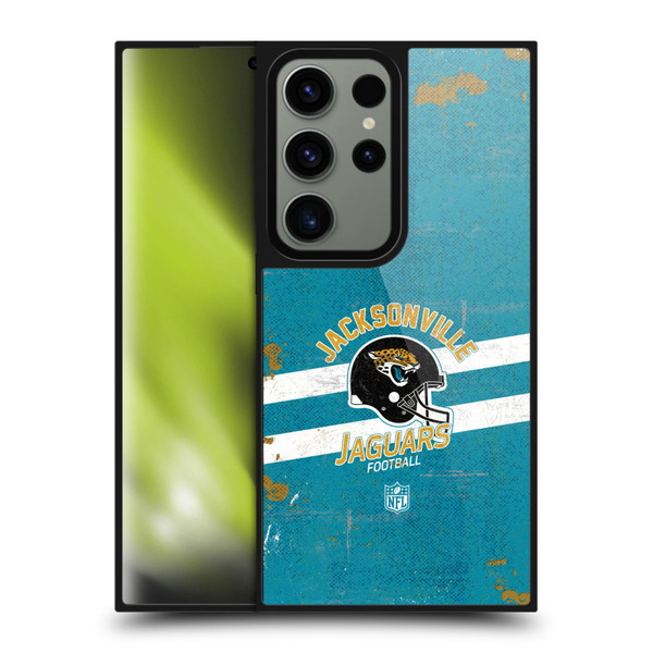 NFL Jacksonville Jaguars Logo Art Helmet Distressed Gel Armour Case For Samsung Galaxy S24 Ultra 5G