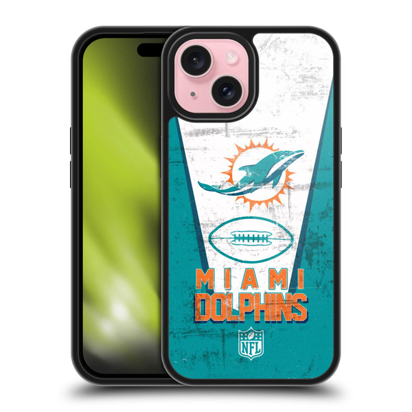 NFL Miami Dolphins Logo Art Banner Gel Armour Case For Apple iPhone 15