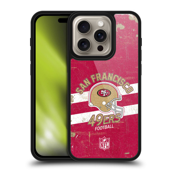 NFL San Francisco 49ers Logo Art Helmet Distressed Gel Armour Case For Apple iPhone 16 Pro
