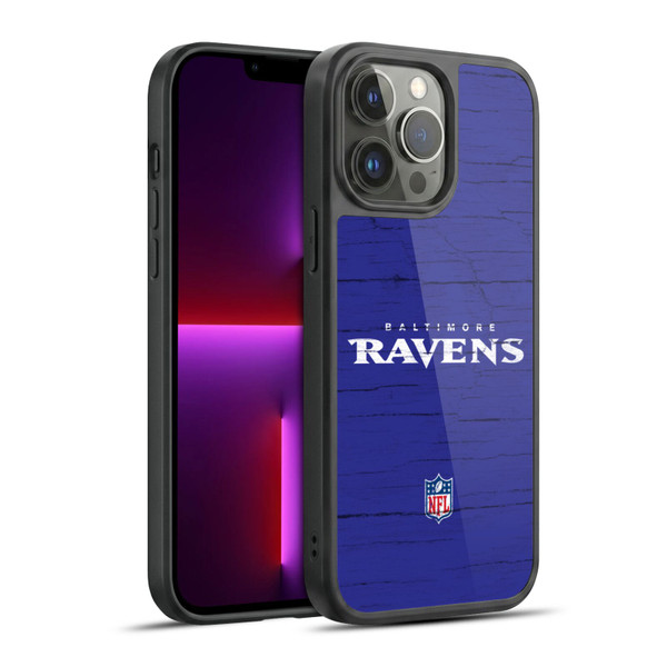 NFL Baltimore Ravens Logo Distressed Look Gel Armour Case For Apple iPhone 13 Pro Max