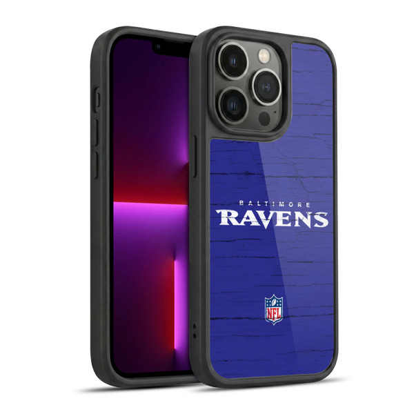 NFL Baltimore Ravens Logo Distressed Look Gel Armour Case For Apple iPhone 13 Pro