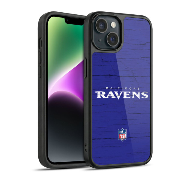 NFL Baltimore Ravens Logo Distressed Look Gel Armour Case For Apple iPhone 14