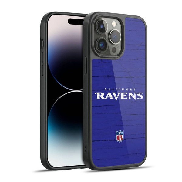 NFL Baltimore Ravens Logo Distressed Look Gel Armour Case For Apple iPhone 14 Pro Max