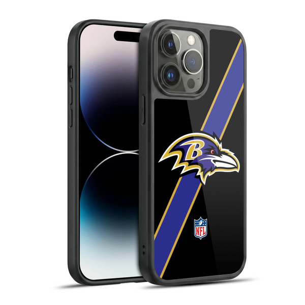 NFL Baltimore Ravens Logo Stripes Gel Armour Case For Apple iPhone 14 Pro Max