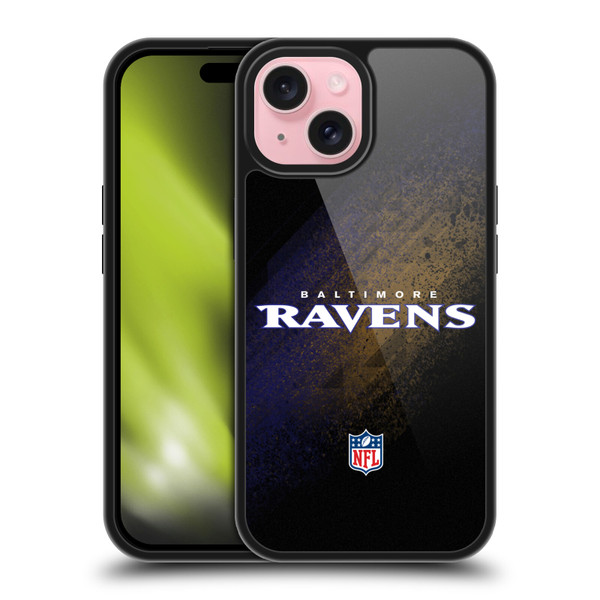 NFL Baltimore Ravens Logo Blur Gel Armour Case For Apple iPhone 15