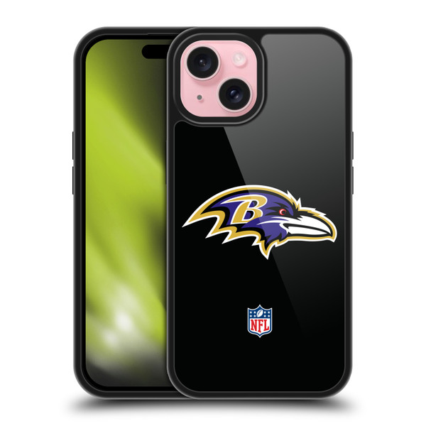 NFL Baltimore Ravens Logo Plain Gel Armour Case For Apple iPhone 15