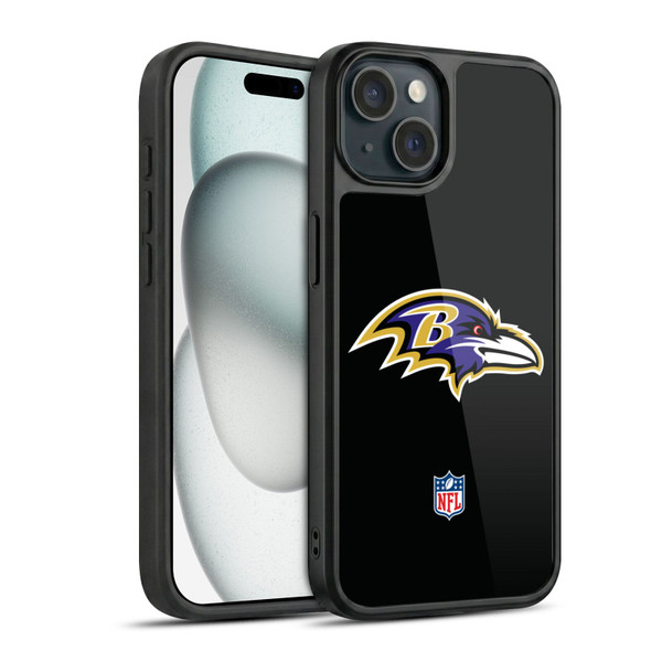 NFL Baltimore Ravens Logo Plain Gel Armour Case For Apple iPhone 15