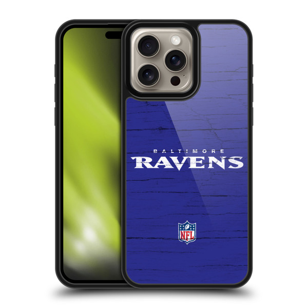 NFL Baltimore Ravens Logo Distressed Look Gel Armour Case For Apple iPhone 16 Pro Max