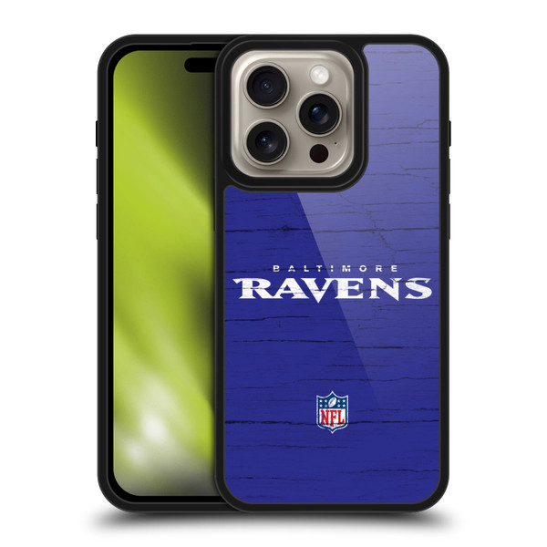 NFL Baltimore Ravens Logo Distressed Look Gel Armour Case For Apple iPhone 16 Pro