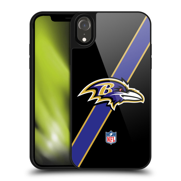 NFL Baltimore Ravens Logo Stripes Gel Armour Case For Apple iPhone XR