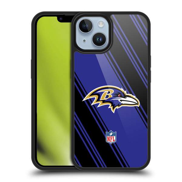 NFL Baltimore Ravens Artwork Stripes Gel Armour Case For Apple iPhone 14 NFL Baltimore Ravens Artwork Stripes Gel Armour Case For Apple iPhone 14