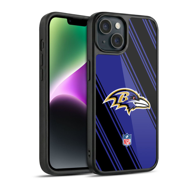 NFL Baltimore Ravens Artwork Stripes Gel Armour Case For Apple iPhone 14