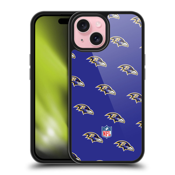 NFL Baltimore Ravens Artwork Patterns Gel Armour Case For Apple iPhone 15