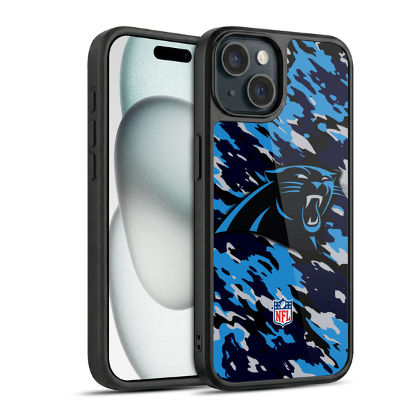 NFL Carolina Panthers Logo Camou Gel Armour Case For Apple iPhone 15