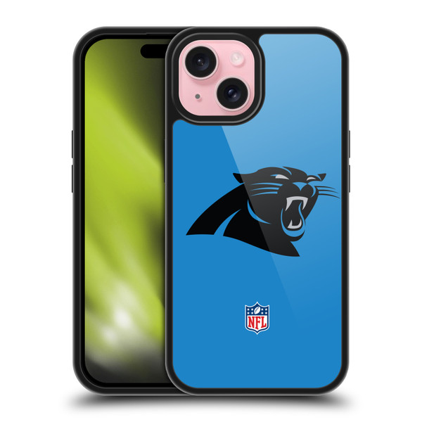 NFL Carolina Panthers Logo Plain Gel Armour Case For Apple iPhone 15
