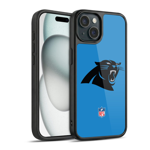 NFL Carolina Panthers Logo Plain Gel Armour Case For Apple iPhone 15