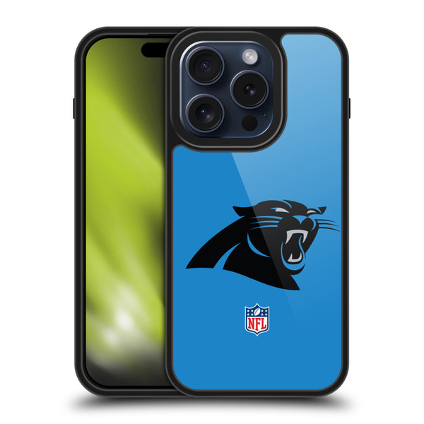 NFL Carolina Panthers Logo Plain Gel Armour Case For Apple iPhone 15 Pro