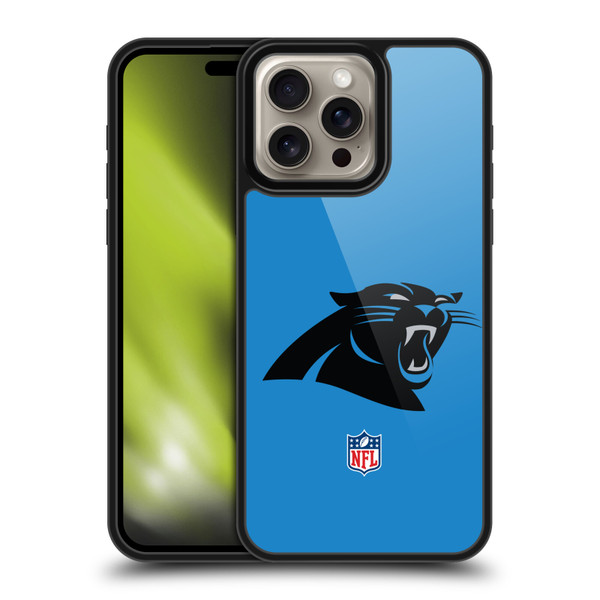 NFL Carolina Panthers Logo Plain Gel Armour Case For Apple iPhone 16 Pro Max
