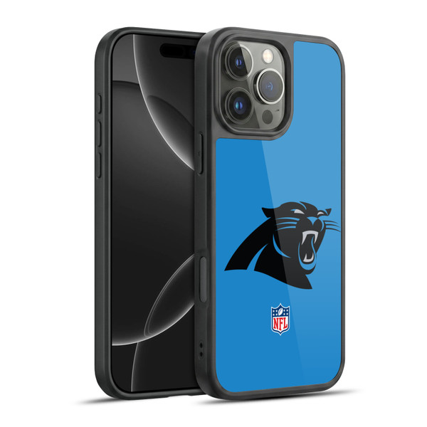 NFL Carolina Panthers Logo Plain Gel Armour Case For Apple iPhone 16 Pro Max