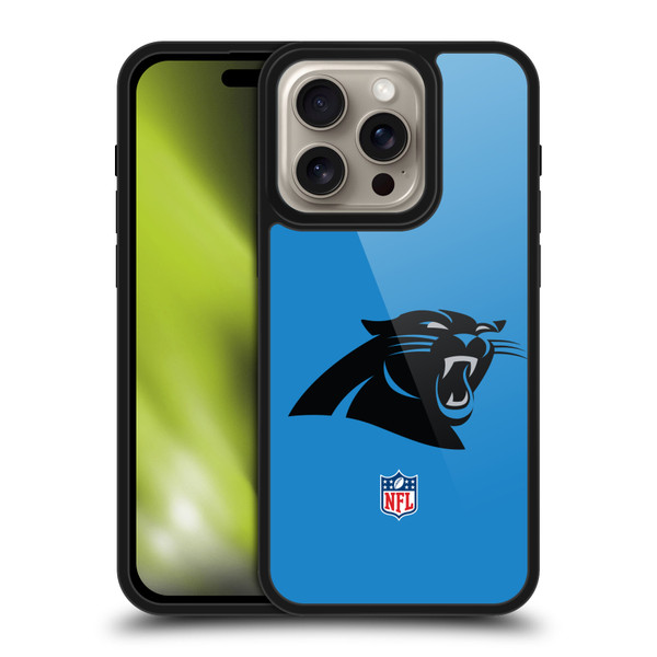 NFL Carolina Panthers Logo Plain Gel Armour Case For Apple iPhone 16 Pro