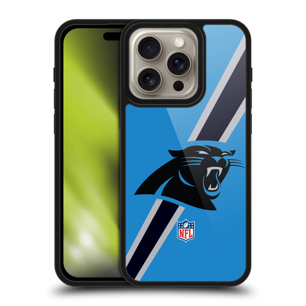 NFL Carolina Panthers Logo Stripes Gel Armour Case For Apple iPhone 16 Pro
