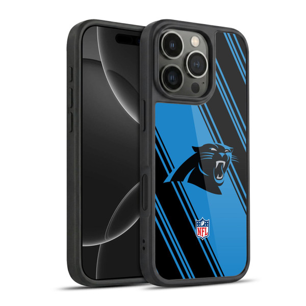 NFL Carolina Panthers Artwork Stripes Gel Armour Case For Apple iPhone 16 Pro