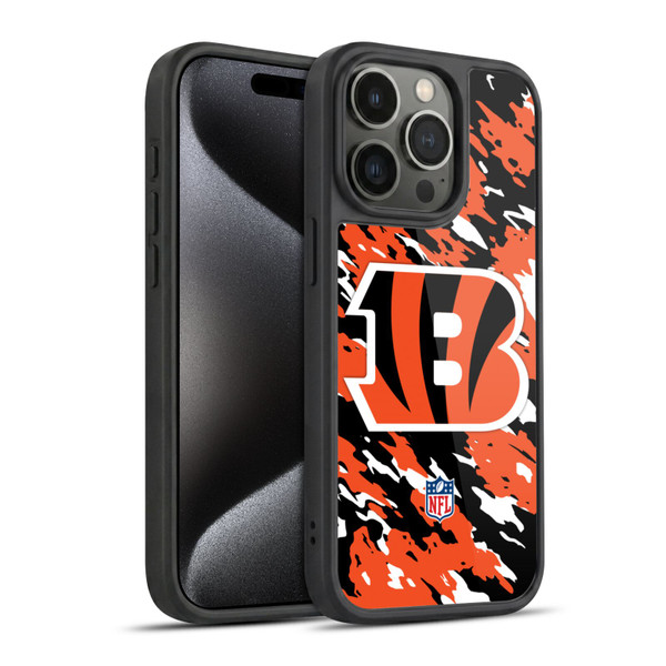 NFL Cincinnati Bengals Logo Camou Gel Armour Case For Apple iPhone 15 Pro
