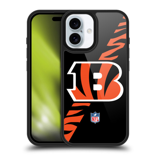 NFL Cincinnati Bengals Logo Stripes Gel Armour Case For Apple iPhone 16