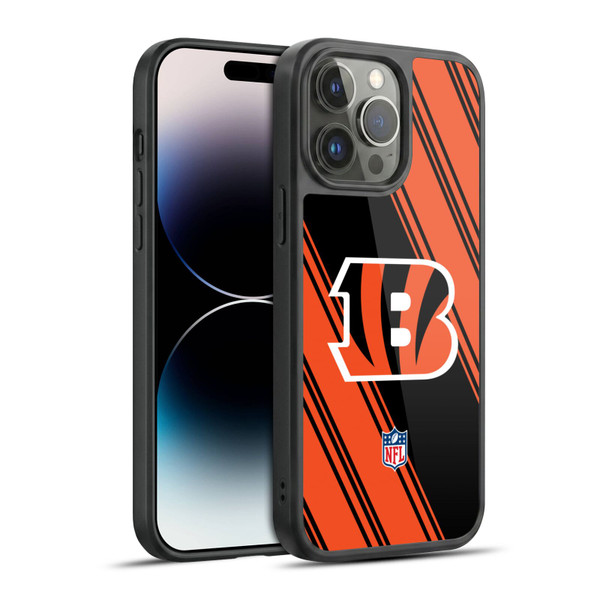 NFL Cincinnati Bengals Artwork Stripes Gel Armour Case For Apple iPhone 14 Pro Max