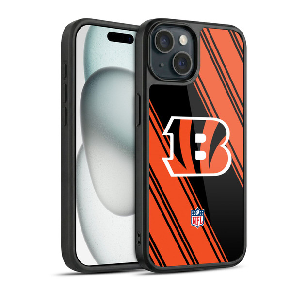 NFL Cincinnati Bengals Artwork Stripes Gel Armour Case For Apple iPhone 15