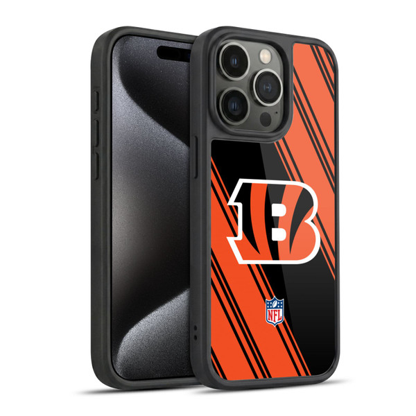 NFL Cincinnati Bengals Artwork Stripes Gel Armour Case For Apple iPhone 15 Pro