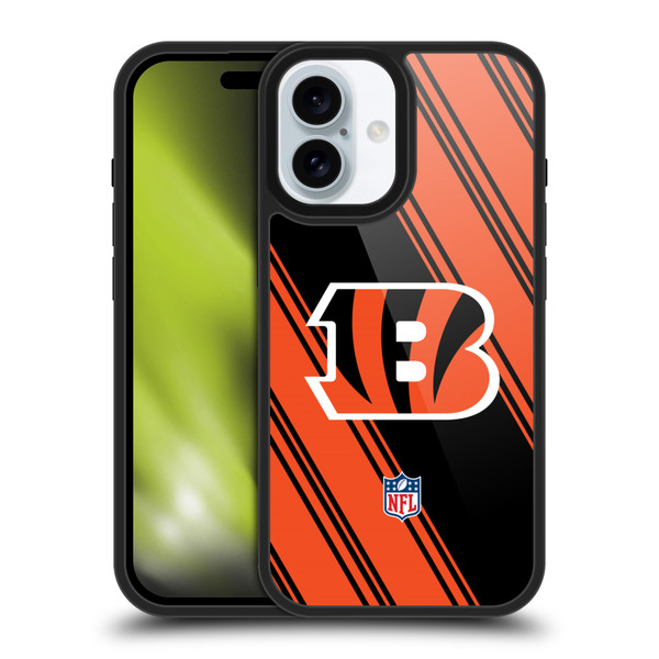 NFL Cincinnati Bengals Artwork Stripes Gel Armour Case For Apple iPhone 16