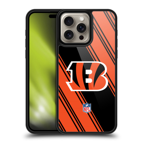 NFL Cincinnati Bengals Artwork Stripes Gel Armour Case For Apple iPhone 16 Pro Max
