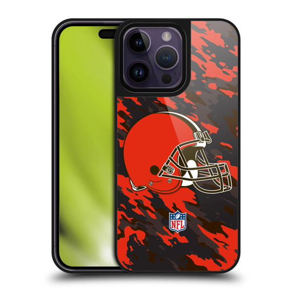 NFL Cleveland Browns Logo Camou Gel Armour Case For Apple iPhone 14 Pro Max